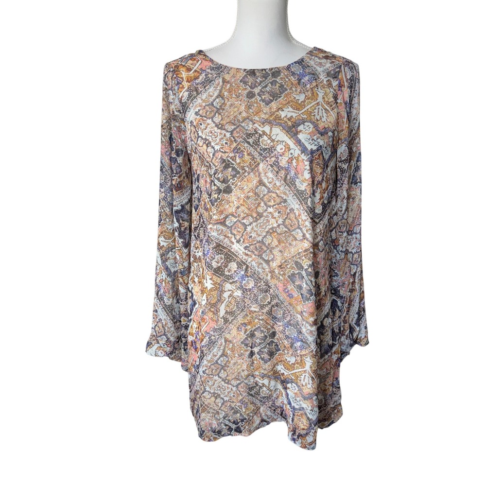 Show Me Your Mumu Bombshell Dress Size Small Tapestry Bell Sleeve Boho Gypsy NWT